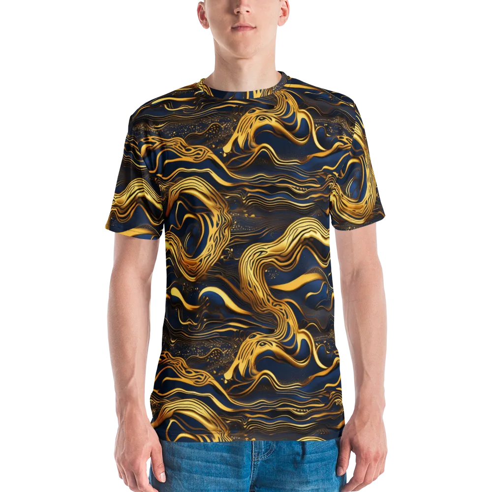 Electrum Waves on Men's Crew Neck T-Shirt — Front