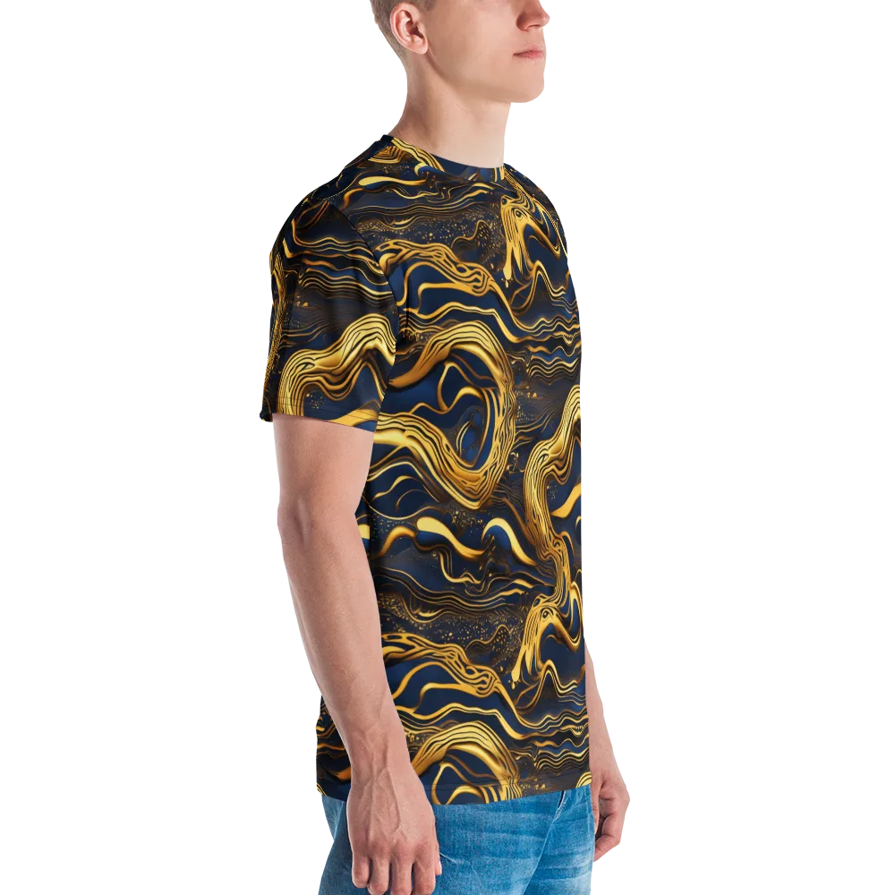 Electrum Waves on Men's Crew Neck T-Shirt — Right