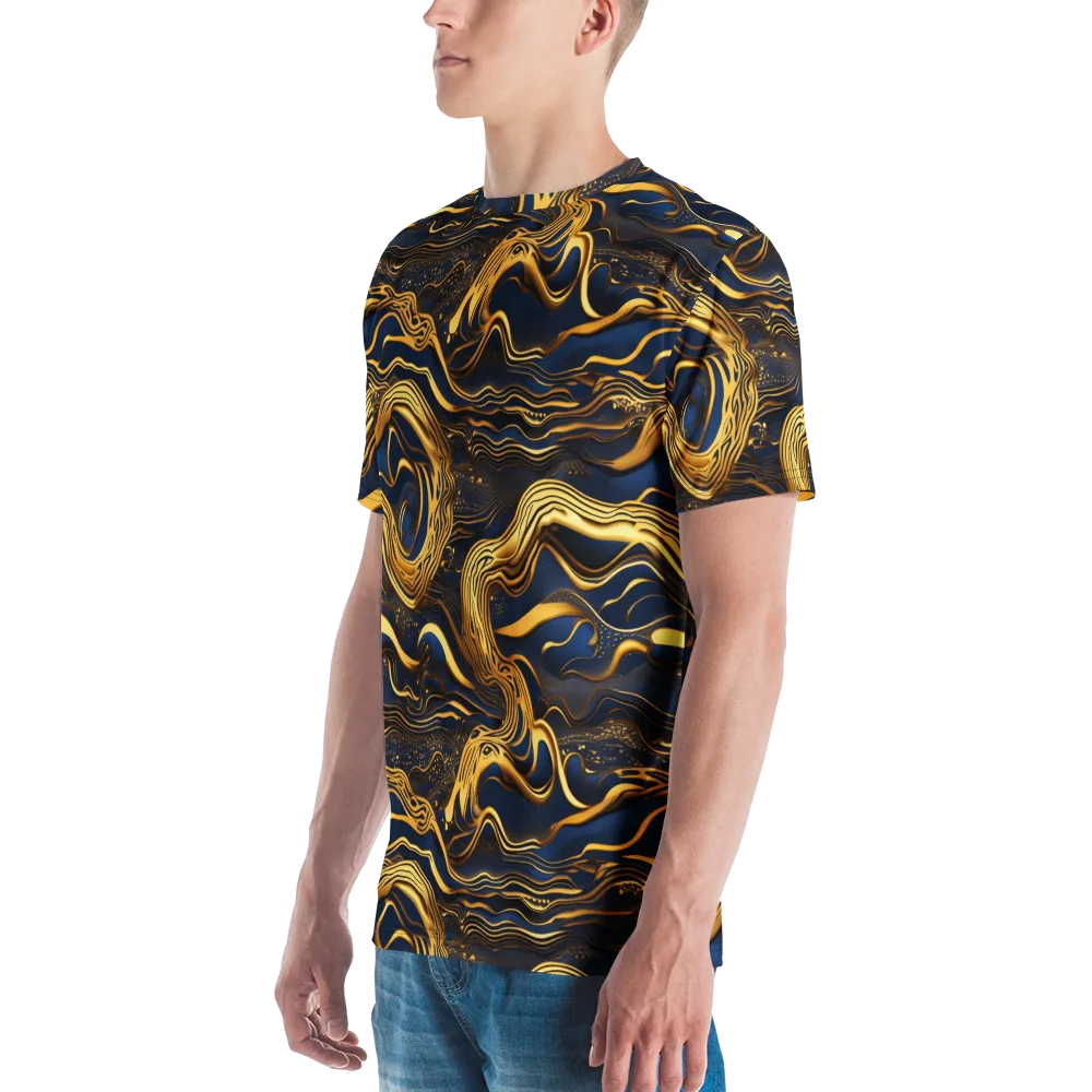 Electrum Waves on Men's Crew Neck T-Shirt — Left