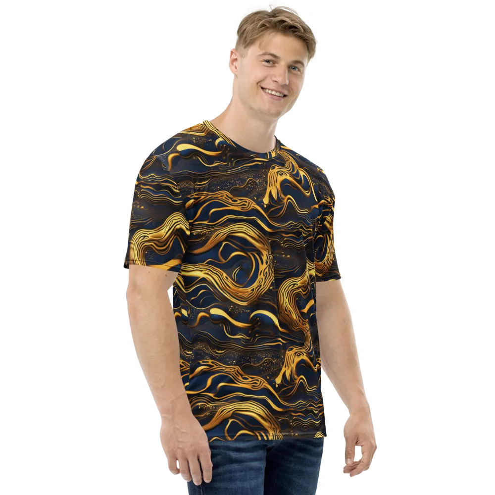 Electrum Waves on Men's Crew Neck T-Shirt — Right