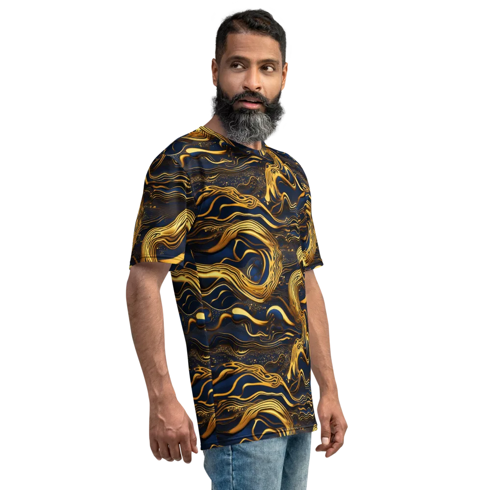 Electrum Waves on Men's Crew Neck T-Shirt — Right