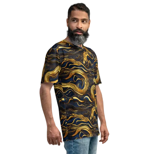 Electrum Waves on a Men's Crew Neck T-Shirt