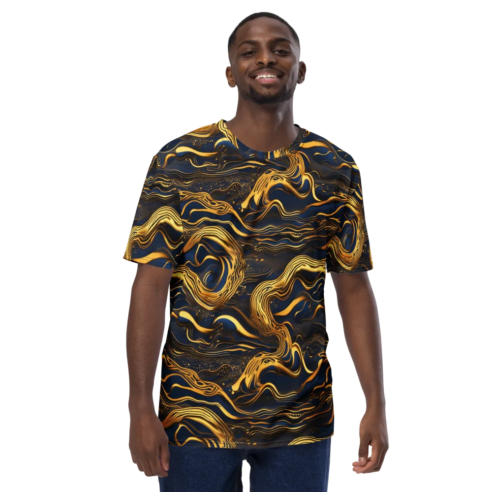 Electrum Waves on Men's Crew Neck T-Shirt — Front