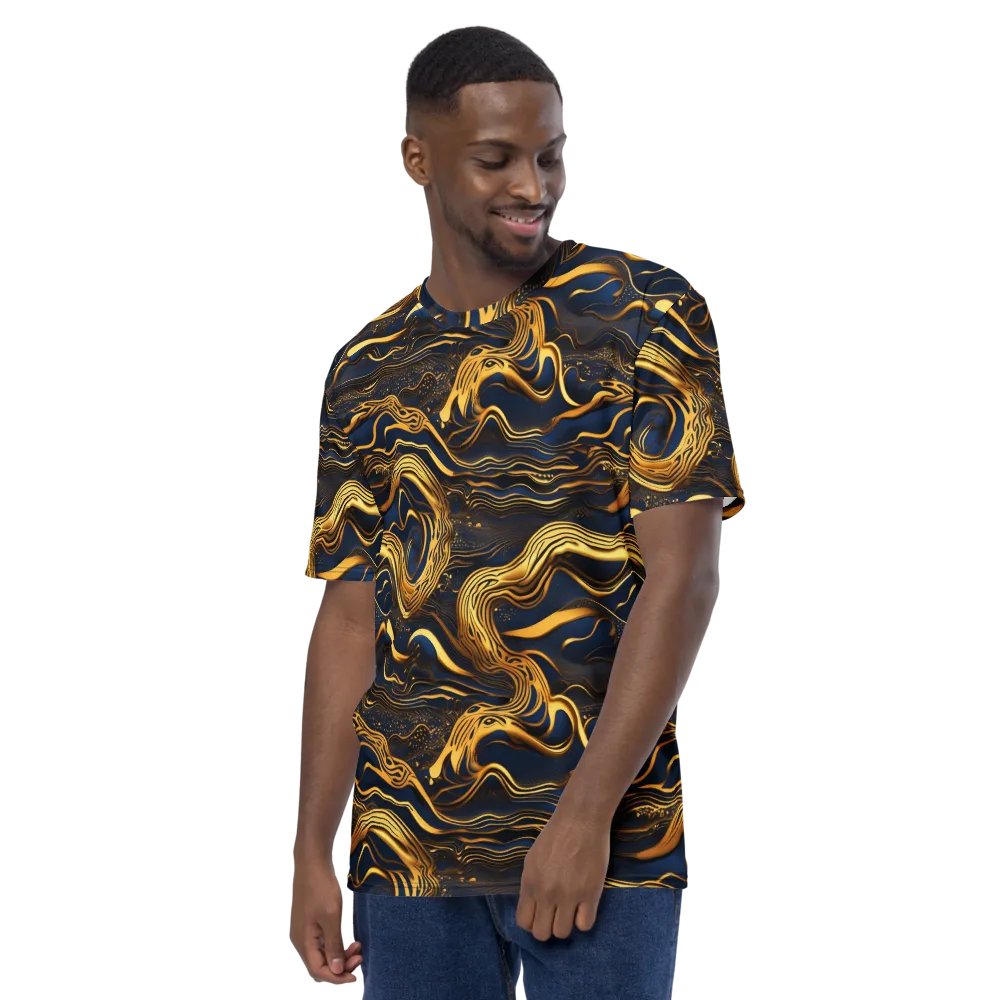 Electrum Waves on Men's Crew Neck T-Shirt — Left