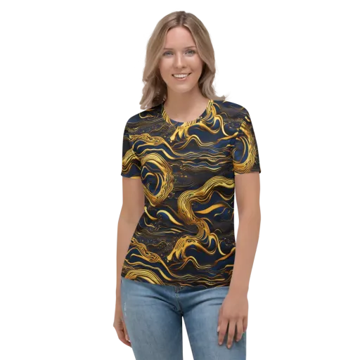 Electrum Waves on a Women's Crew Neck T-Shirt