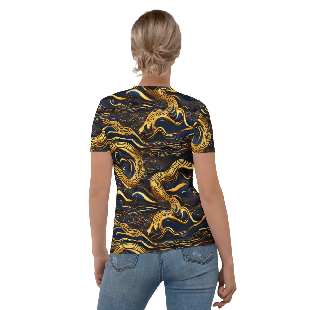 Electrum Waves on Women's Crew Neck T-Shirt — Back