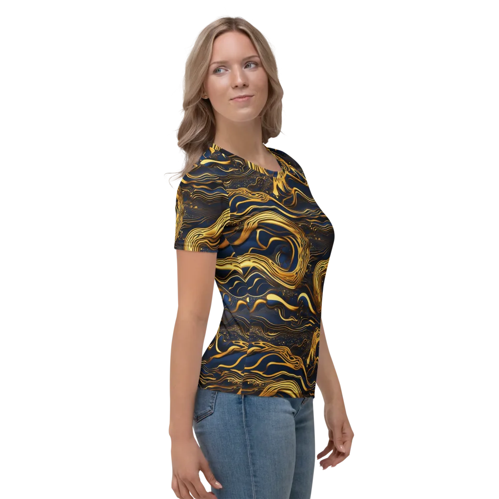 Electrum Waves on Women's Crew Neck T-Shirt — Right