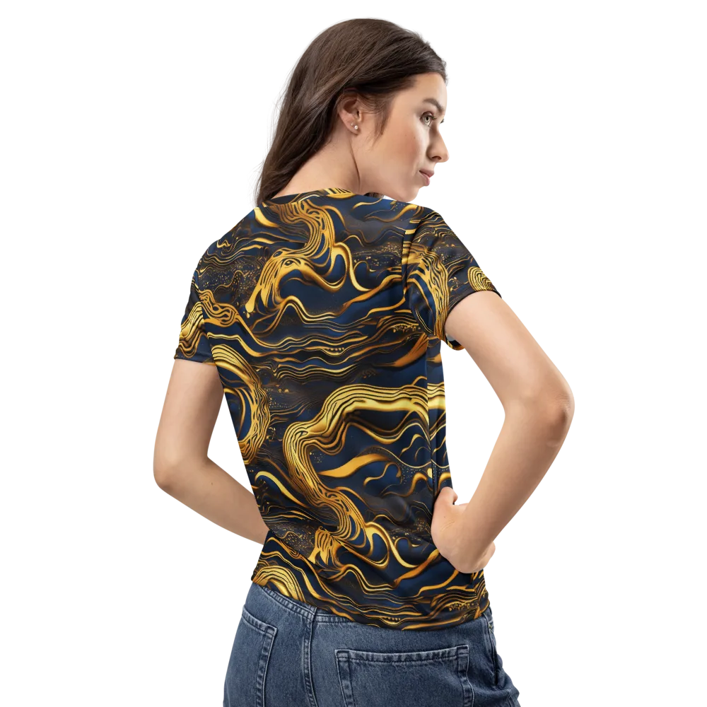 Electrum Waves on Women's Crew Neck T-Shirt — Back