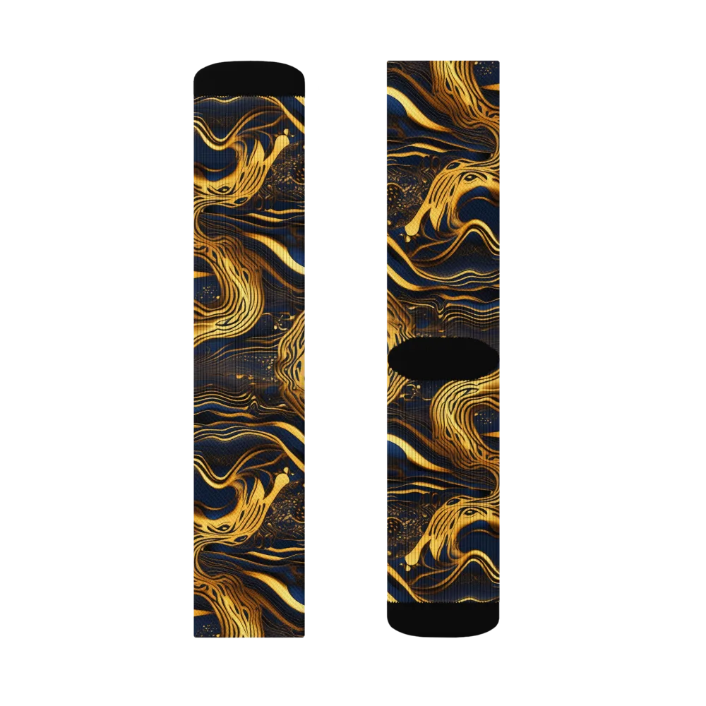 Electrum Waves on Socks — Left Sock