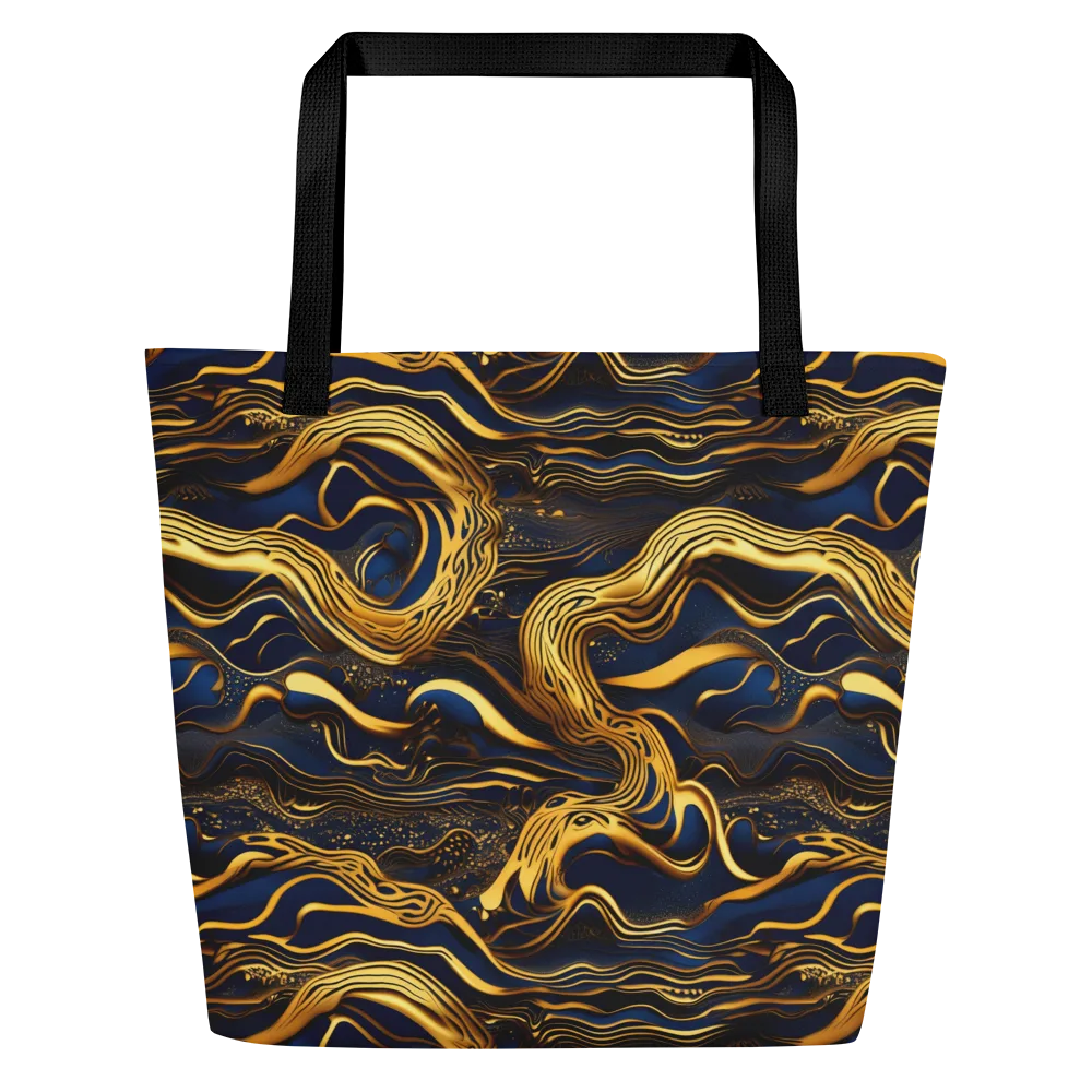 Electrum Waves on Large Tote Bag W/ Pocket — Front