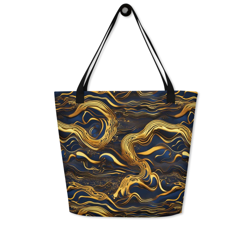 Electrum Waves on Large Tote Bag W/ Pocket — Front