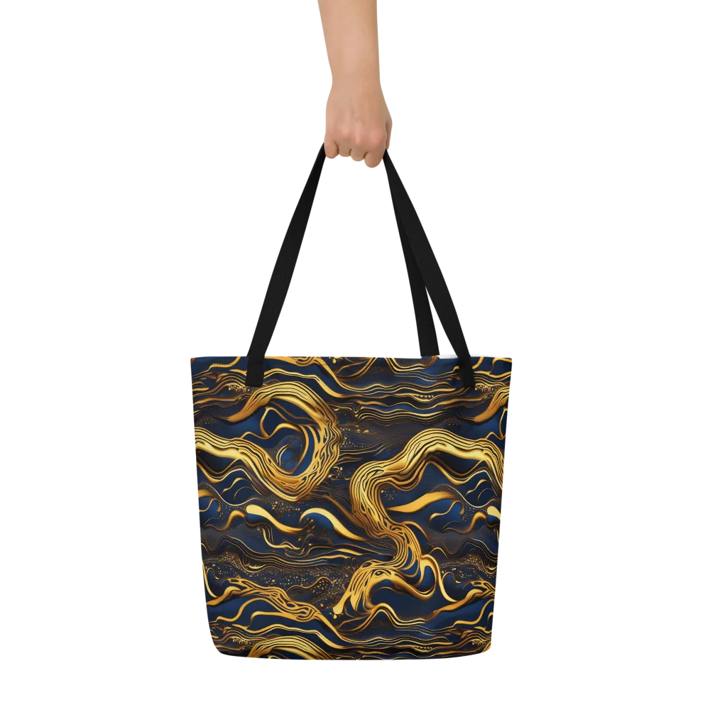Electrum Waves on Large Tote Bag W/ Pocket — Front