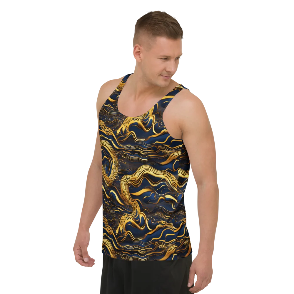 Electrum Waves on Men's Tank Top — Left Front