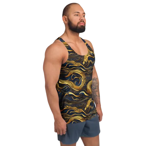 Electrum Waves on a Men's Tank Top