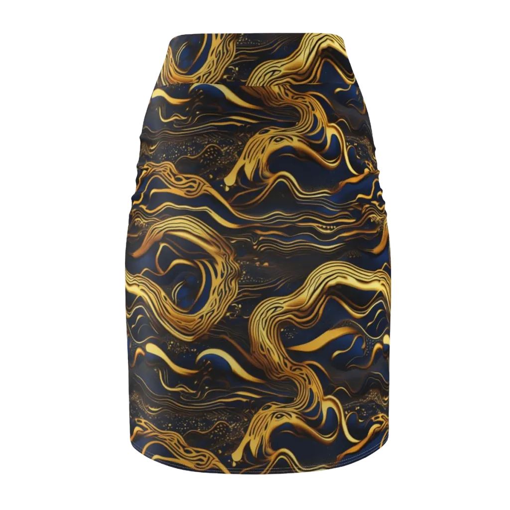 Electrum Waves on Pencil Skirt — Back
