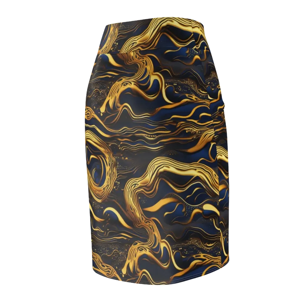 Electrum Waves on Pencil Skirt — Back Side
