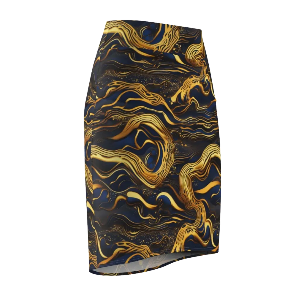 Electrum Waves on Pencil Skirt — Front Side