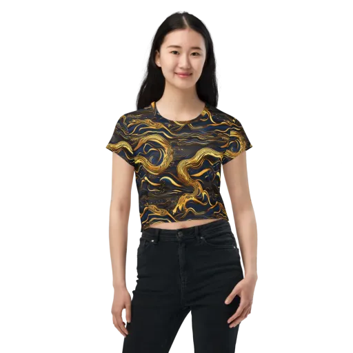 Electrum Waves on a Crop Tee