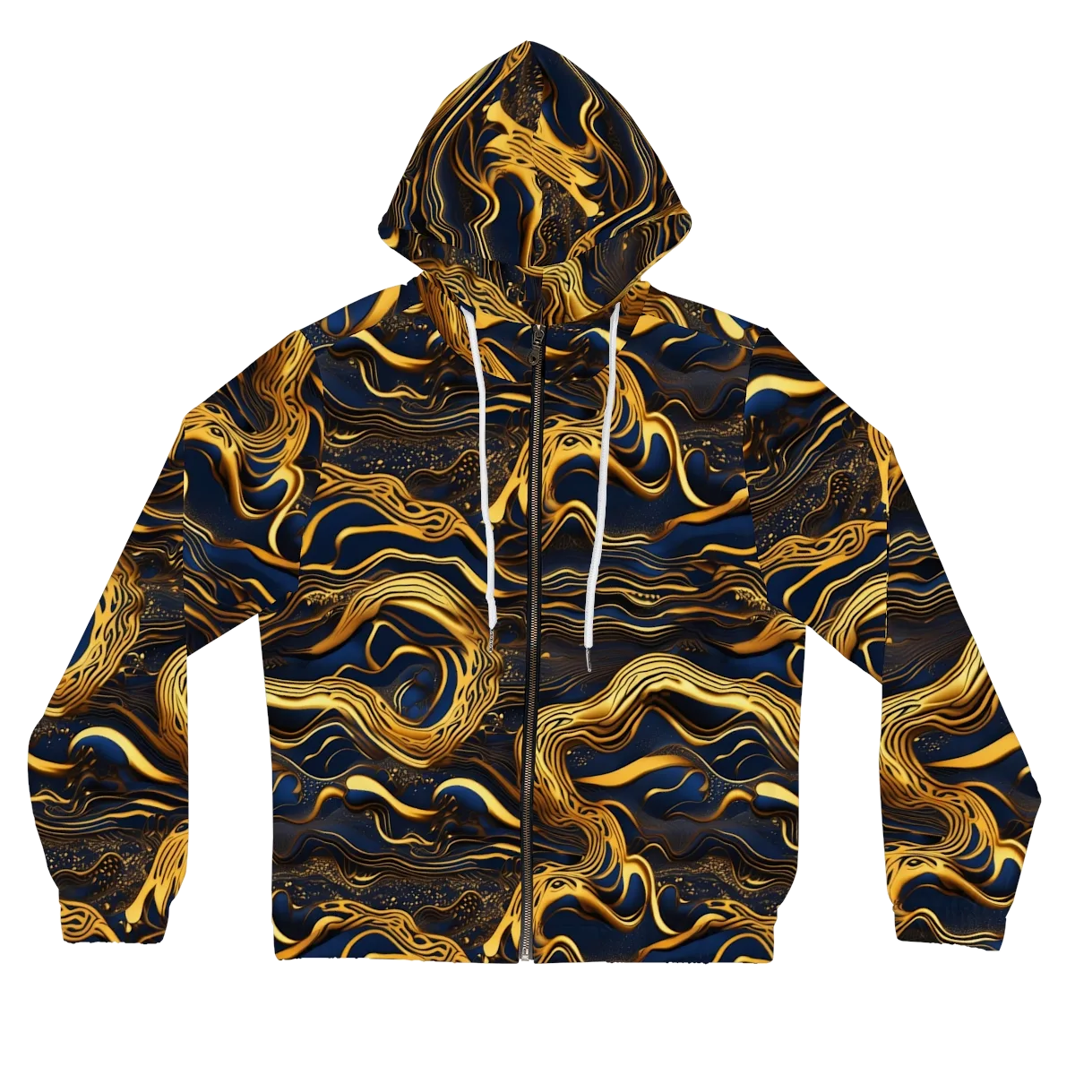 Electrum Waves on Women's Full-Zip Hoodie — Front
