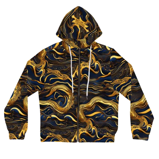 Electrum Waves on a Women's Full-Zip Hoodie