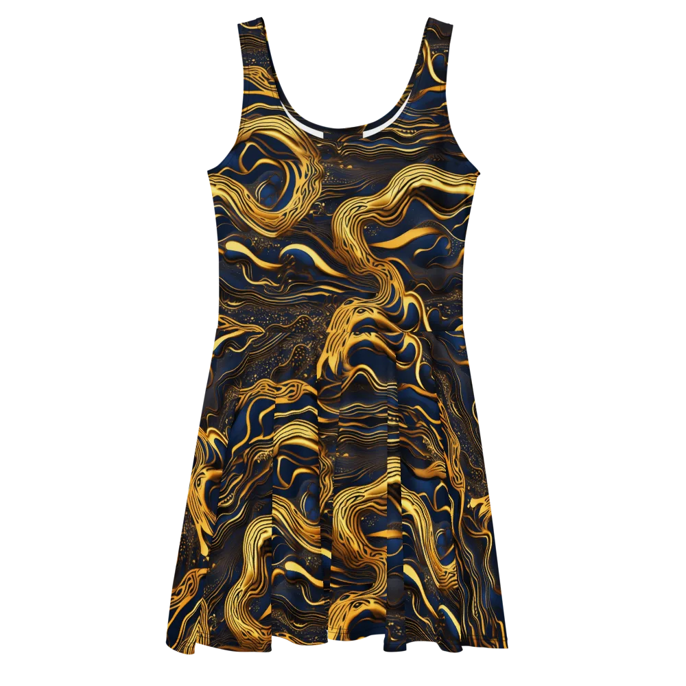 Electrum Waves on Skater Dress — Front