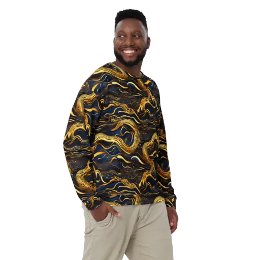 Electrum Waves on a Sweatshirt