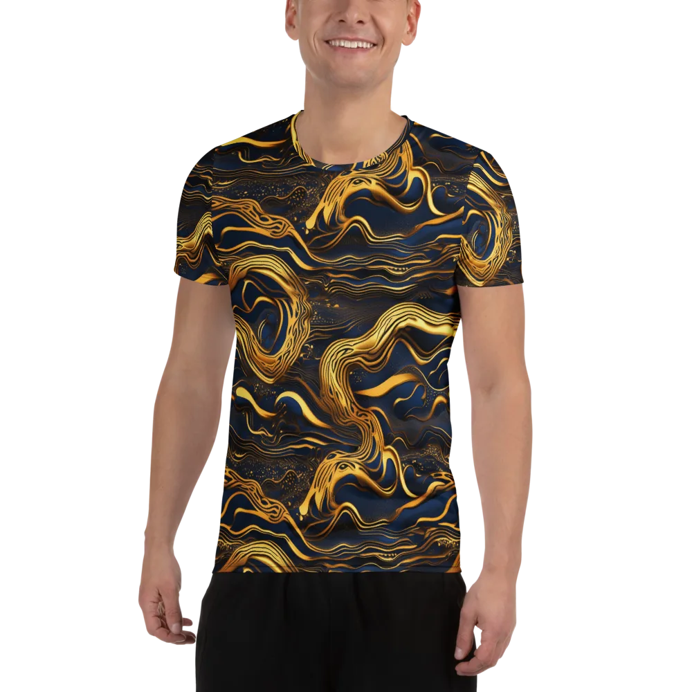 Electrum Waves on Men's Athletic T-Shirt — Front