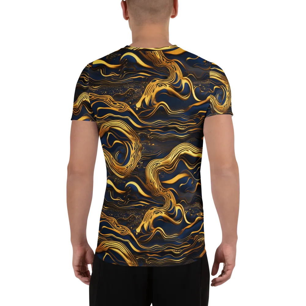 Electrum Waves on Men's Athletic T-Shirt — Back