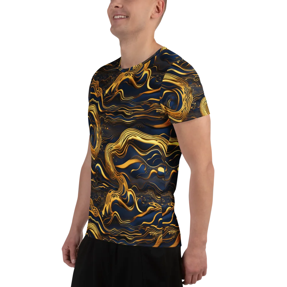 Electrum Waves on Men's Athletic T-Shirt — Left