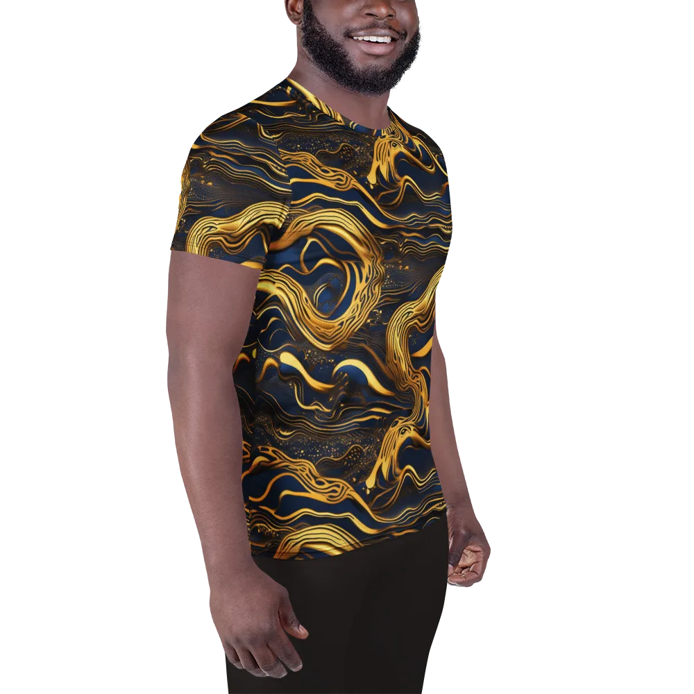 Electrum Waves on Men's Athletic T-Shirt — Right