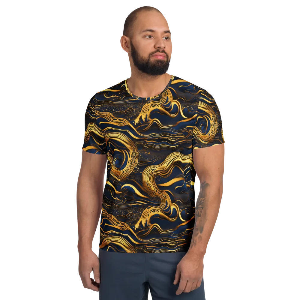 Electrum Waves on Men's Athletic T-Shirt — Front