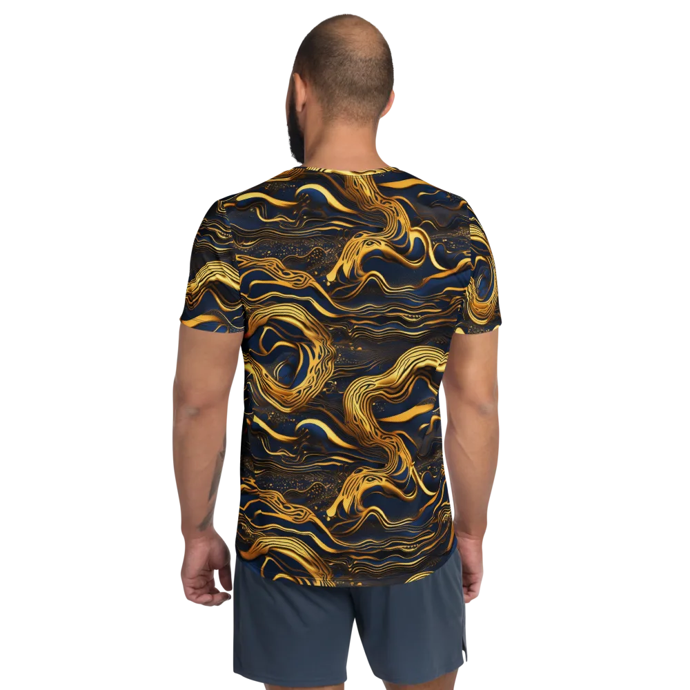 Electrum Waves on Men's Athletic T-Shirt — Back