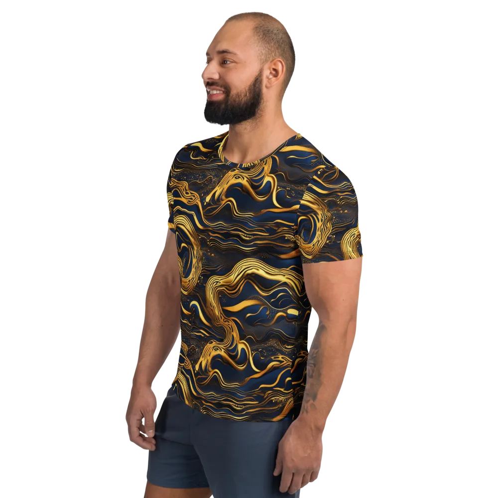 Electrum Waves on Men's Athletic T-Shirt — Left