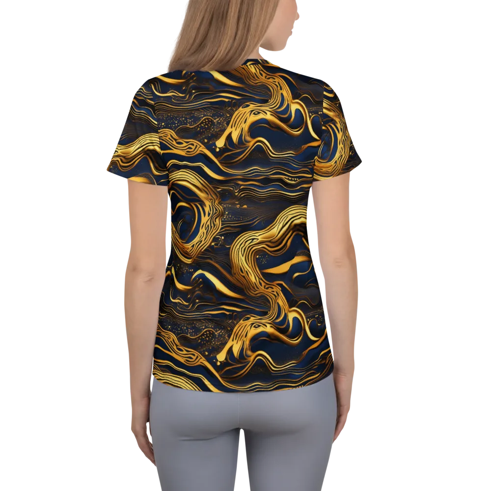 Electrum Waves on Women's Athletic T-Shirt — Back