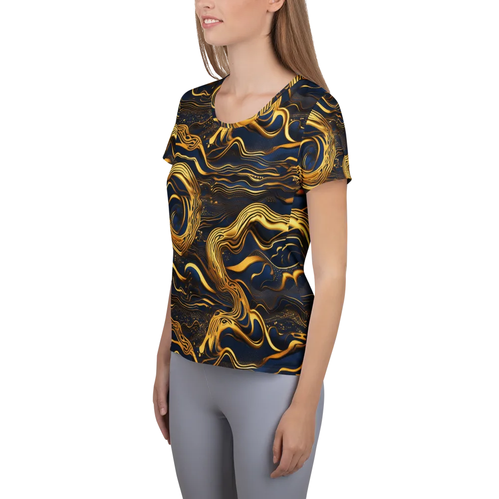 Electrum Waves on Women's Athletic T-Shirt — Left