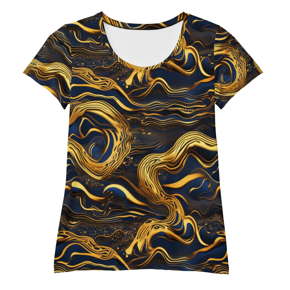 Electrum Waves on Women's Athletic T-Shirt — Front
