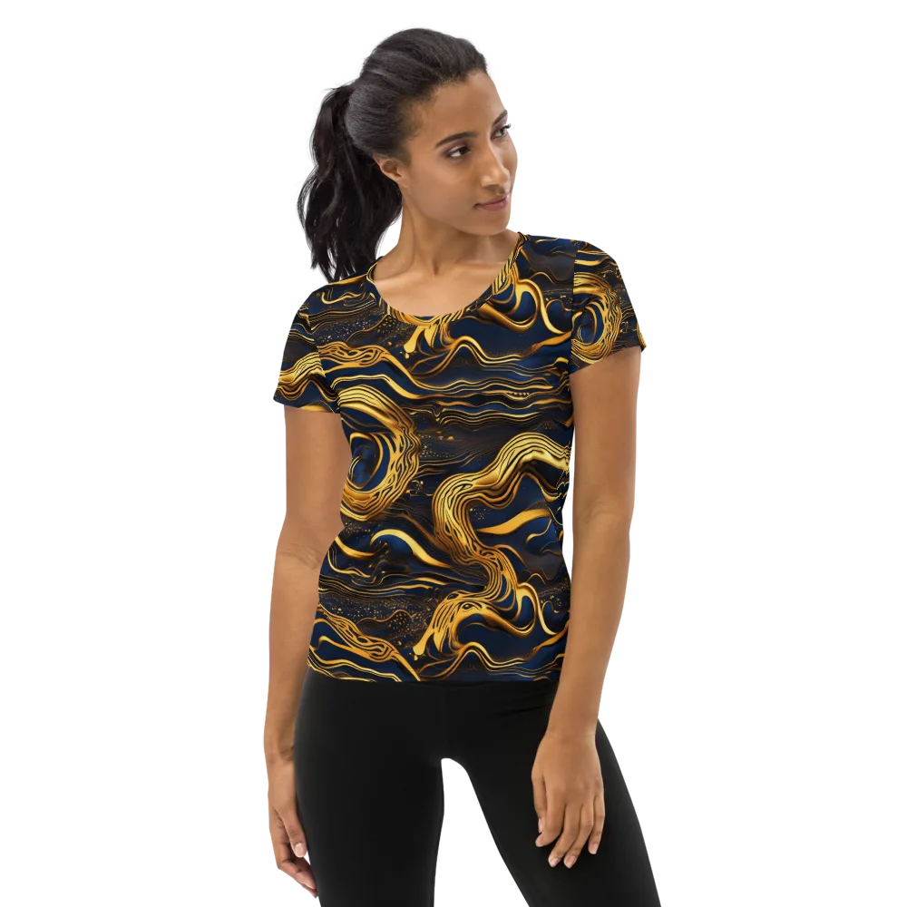 Electrum Waves on Women's Athletic T-Shirt — Front