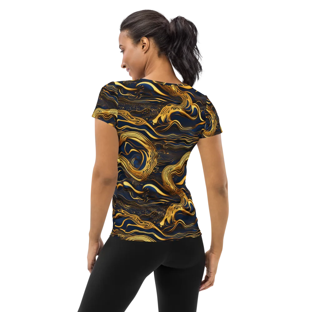 Electrum Waves on Women's Athletic T-Shirt — Back