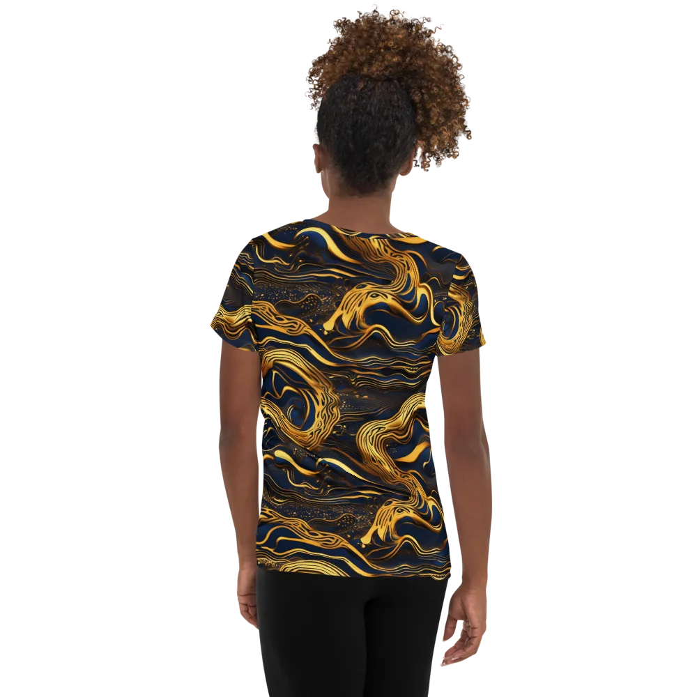 Electrum Waves on Women's Athletic T-Shirt — Back