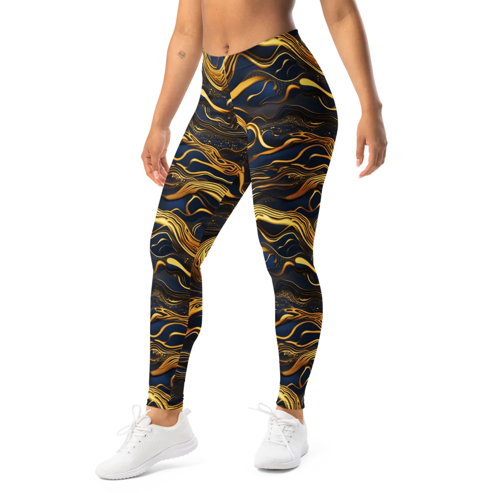 Electrum Waves on Leggings — Left Front