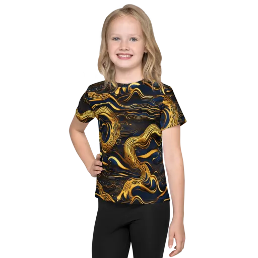 Electrum Waves on a Kids Crew Neck T-Shirt