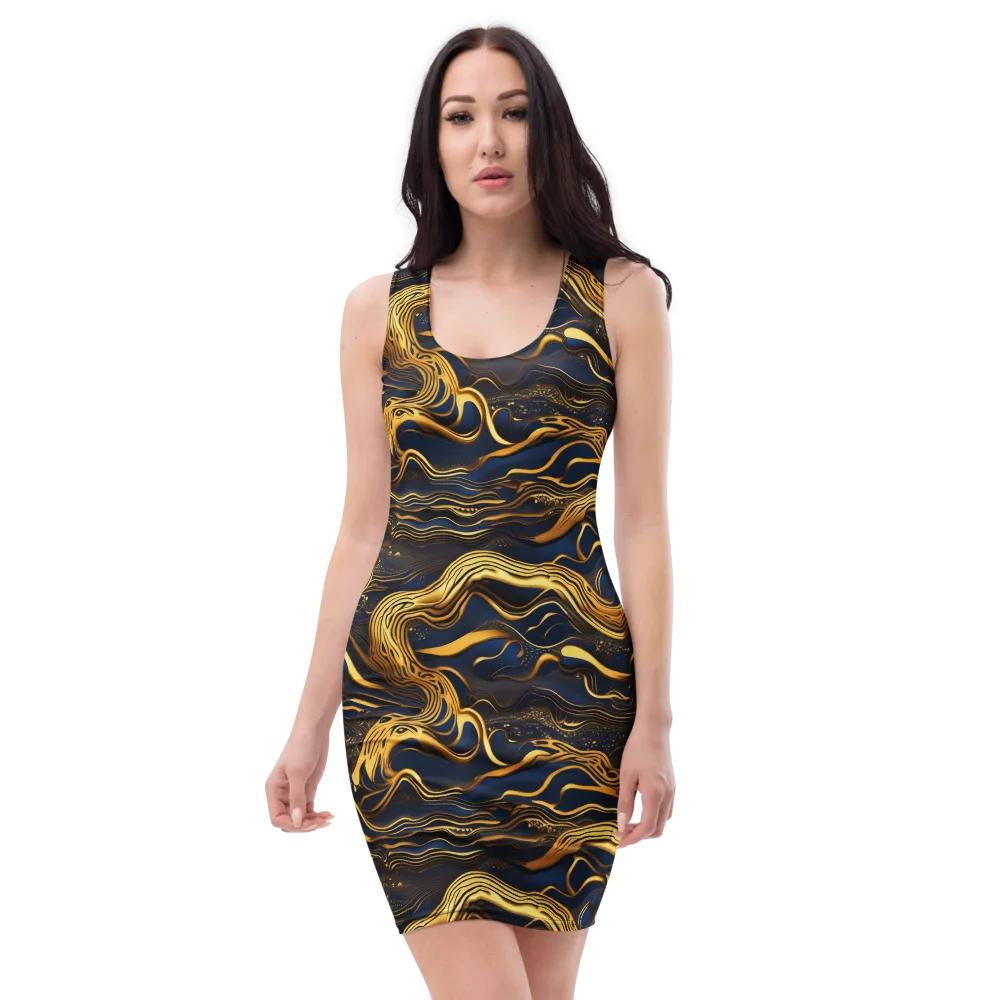 Electrum Waves on Bodycon Dress — Front