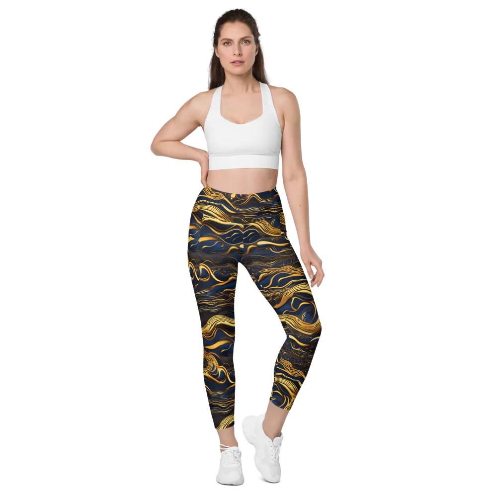 Electrum Waves on Leggings with Pockets — Front