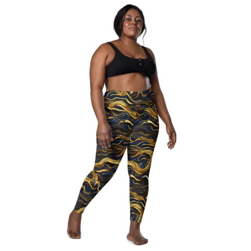 Electrum Waves on a Leggings with Pockets
