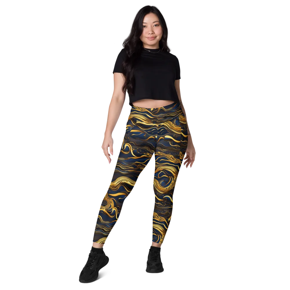 Electrum Waves on Leggings with Pockets — Front