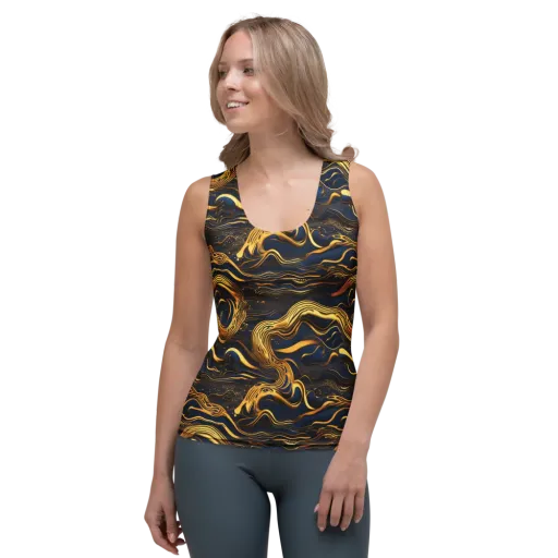 Electrum Waves on a Women's Tank Top