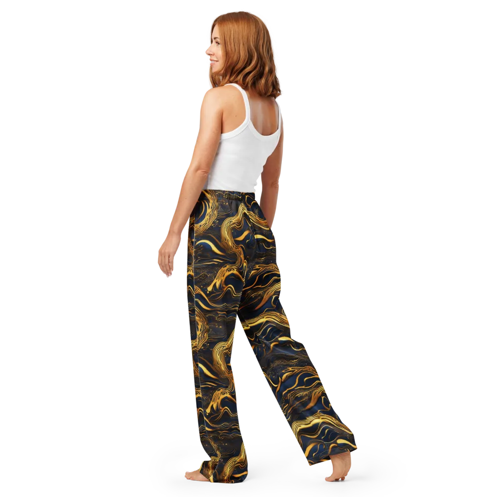 Electrum Waves on Women's Pajama Pants — Back
