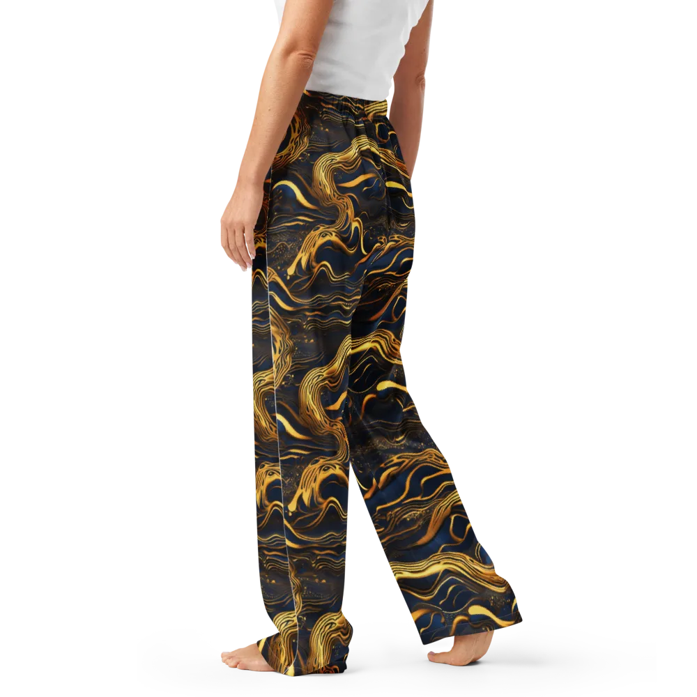Electrum Waves on Women's Pajama Pants — Left