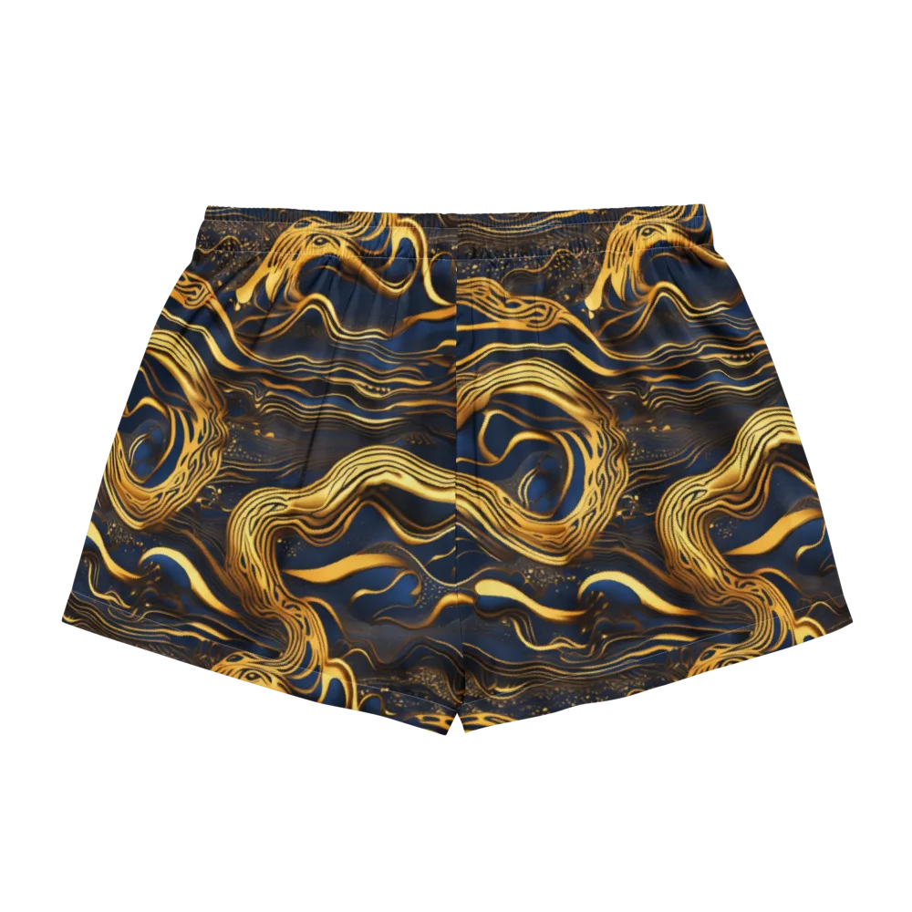 Electrum Waves on Women's Pajama Shorts — Back