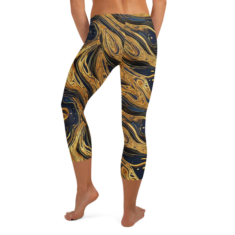 Nocturne Vein on Capri Leggings — Back